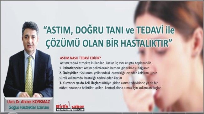 Astım, Doğru Tanı ve Tedavi İle Çözümü Olan Bir Hastalıktır