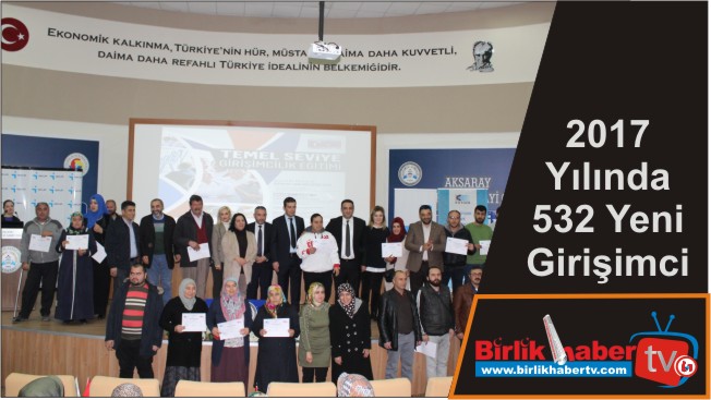 2017 Yılında 532 Yeni Girişimci