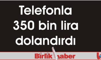 Telefonla 350 bin lira dolandırdı