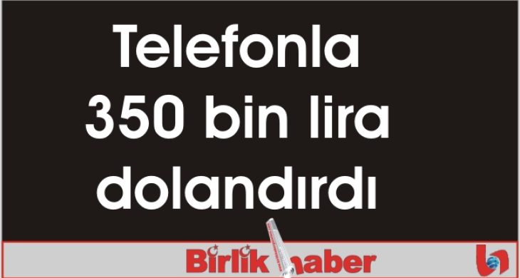 Telefonla 350 bin lira dolandırdı