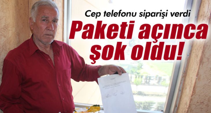 Cep telefonu beklediği paketten parfüm ve seccade çıktı