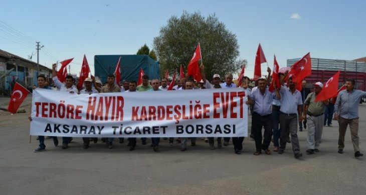 Aksaray’da “Teröre Hayır Kardeşliğe Evet” Yürüyüşü Düzenlendi