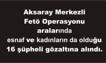 Aksaray Merkezli 9 İlde Fetö Operasyonu