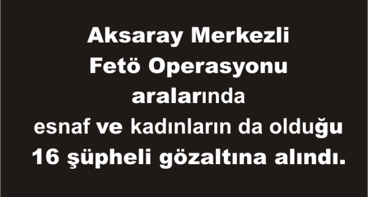 Aksaray Merkezli 9 İlde Fetö Operasyonu