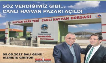 Canlı Hayvan Pazarı Yarın Hizmete Giriyor