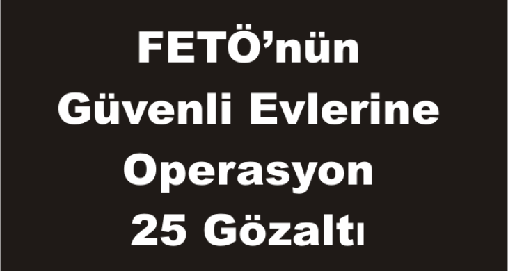 FETÖ’nün Güvenli Evlerine Operasyon 25 Gözaltı