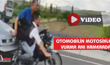 Otomobilin Motosiklete Vurma Anı Kameralara Yansıdı