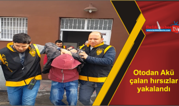 Otodan Akü çalan hırsızlar yakalandı