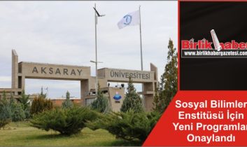 Sosyal Bilimler Enstitüsü İçin Yeni Programlar Onaylandı