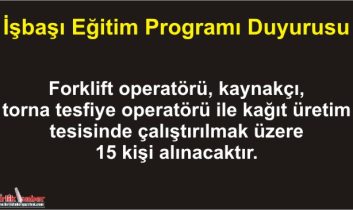 İşbaşı Eğitim Programı Duyurusu