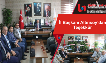 İl Başkanı Altınsoy’dan Teşekkür