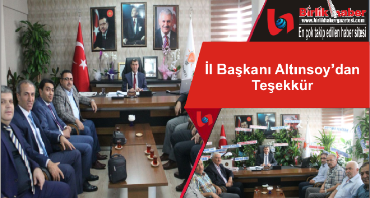 İl Başkanı Altınsoy’dan Teşekkür