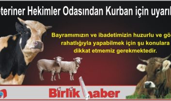 Veteriner Hekimler Odasından Kurban için uyarılar